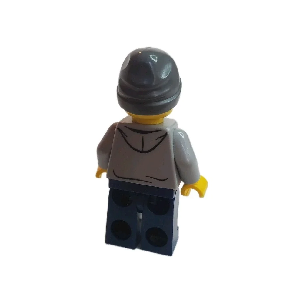 Lego Minifigure Bluish Gray Hoodie Dark Red Shirt Town City cty0654 Skate Wheel